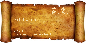 Puj Kozma névjegykártya